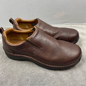 RED WINGS Shoes BROWN LEATHER SAFETY TOE SLIP ON SIZE 11.5 D Non Slip Comfort